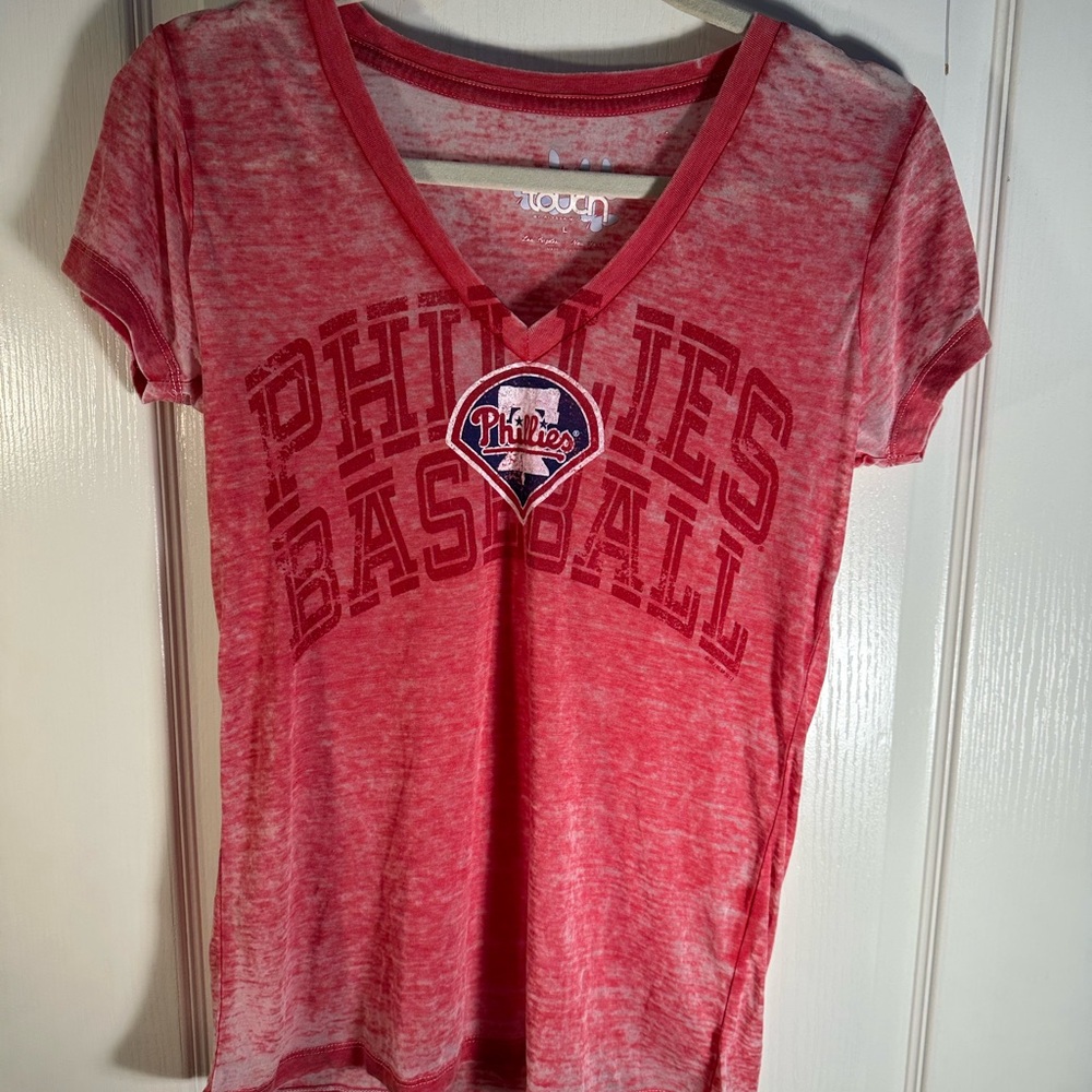 Women’s Philadelphia Phillies Red V-Neck T-Shirt